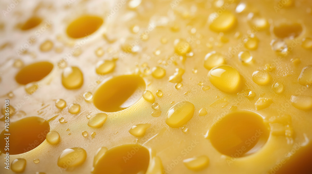 Close-up of cheese with droplets on surface. Close-up of cheese with droplets on surface.