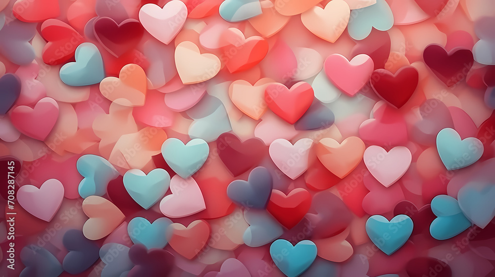 Vibrant Valentine's Day background with red hearts