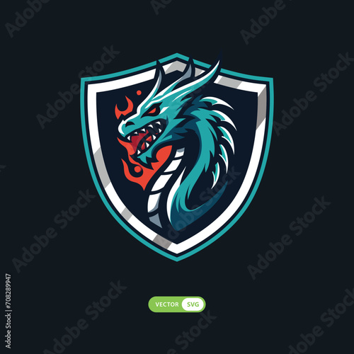 Command the esports scene with this majestic dragon logo. This fierce dragon soars through the sky, embodying the power and determination of esports champions. Its intricate details and vibrant color