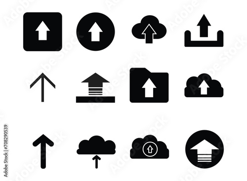 set of upload icons, upload icon, Scroll arrow up icon sign - uploading file icon button, send, export icons, web icon set . icons collection. Simple vector illustration