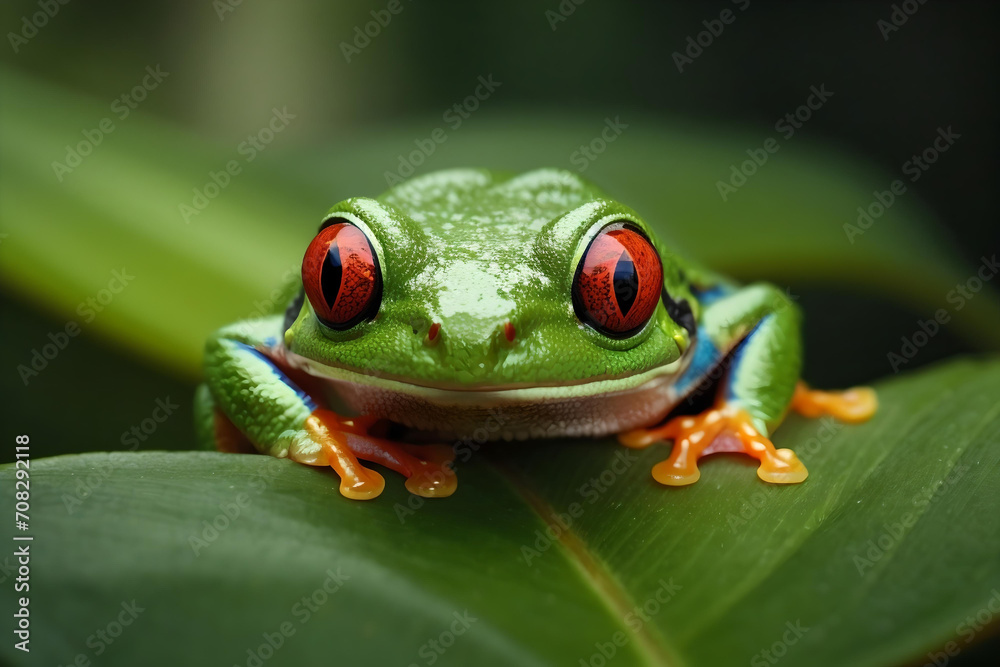 Fototapeta premium Close-Up pf Red-Eyed Tree Frog
