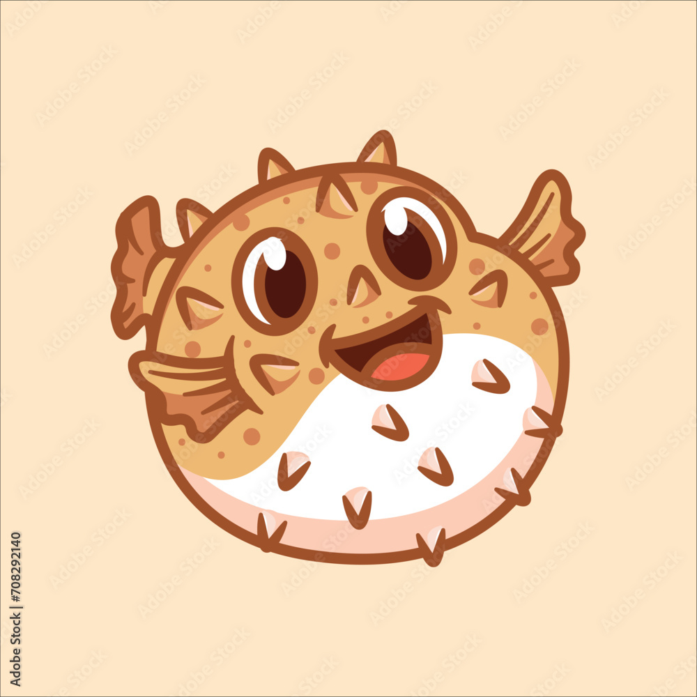 Puffer fish cartoon animal illustration Puffer fish cartoon animal illustration