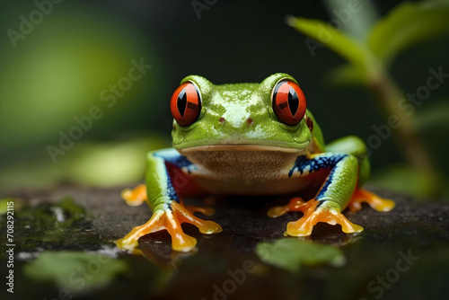 Close-Up pf Red-Eyed Tree Frog photo
