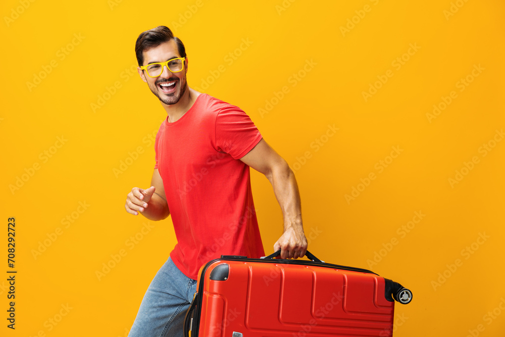 Man journey vacation suitcase background travel trip baggage Man journey vacation suitcase background travel trip baggage