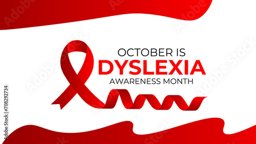 Dyslexia awareness month is observed every year in october. Vector illustration of dyslexia awareness month in aims to support those with this learning difficulty. banner, cover, poster, background.