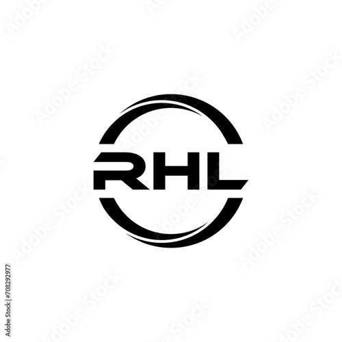RHL letter logo design with white background in illustrator  cube logo  vector logo  modern alphabet font overlap style. calligraphy designs for logo  Poster  Invitation  etc.