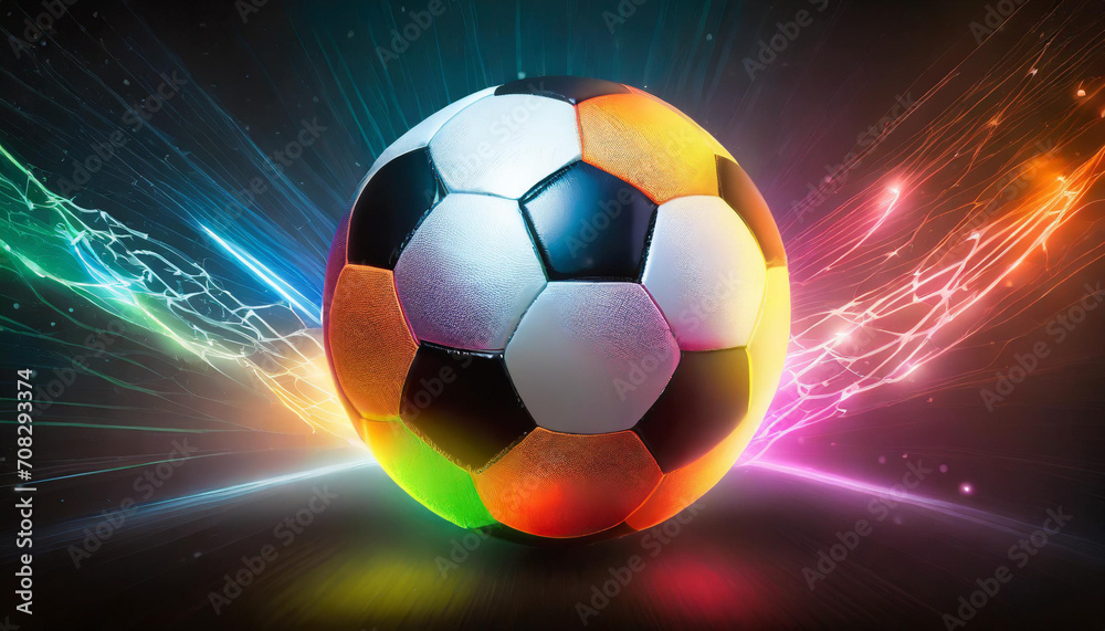Fototapeta premium soccer ball in flames