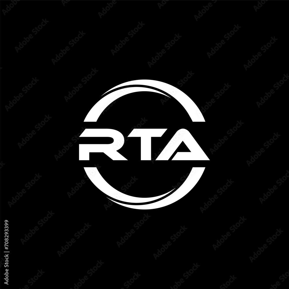 RTA letter logo design with black background in illustrator, cube logo, vector logo, modern alphabet font overlap style. calligraphy designs for logo, Poster, Invitation, etc. RTA letter logo design with black background in illustrator, cube logo, vector logo, modern alphabet font overlap style. calligraphy designs for logo, Poster, Invitation, etc.
