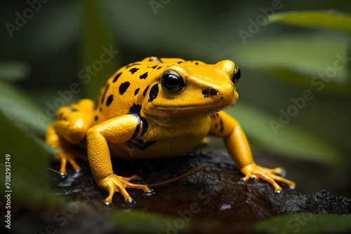 Vibrant Yellow & Black Golden Poison Frog