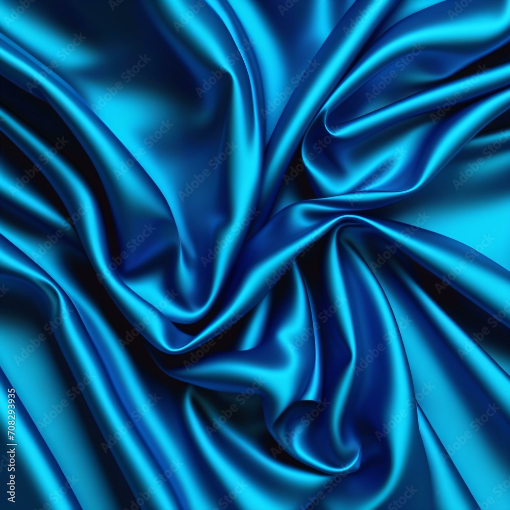 Fototapeta premium blue silk background with wrinkles