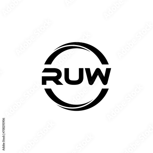 RUW letter logo design with white background in illustrator  cube logo  vector logo  modern alphabet font overlap style. calligraphy designs for logo  Poster  Invitation  etc.
