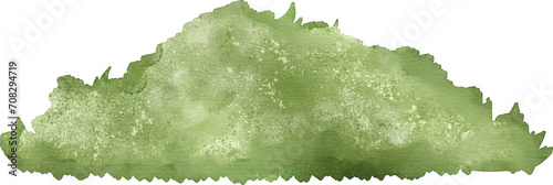 Watercolor bush illustration, grass plant clip art transparent png