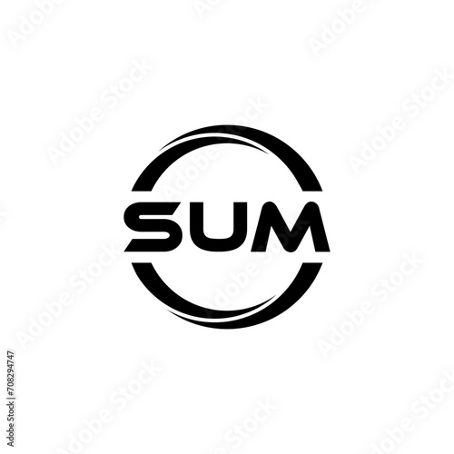 SUM letter logo design with white background in illustrator  cube logo  vector logo  modern alphabet font overlap style. calligraphy designs for logo  Poster  Invitation  etc.