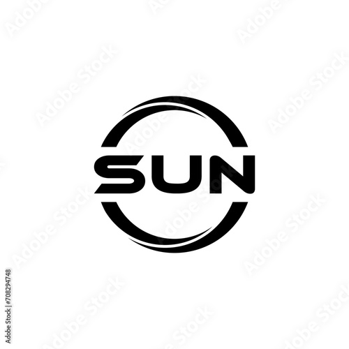 SUN letter logo design with white background in illustrator  cube logo  vector logo  modern alphabet font overlap style. calligraphy designs for logo  Poster  Invitation  etc.