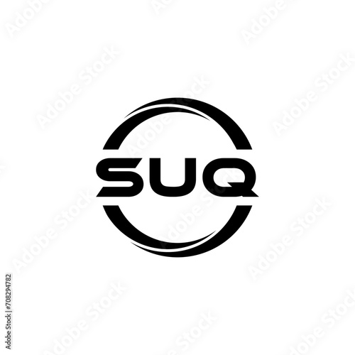 SUQ letter logo design with white background in illustrator  cube logo  vector logo  modern alphabet font overlap style. calligraphy designs for logo  Poster  Invitation  etc.