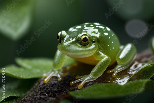 Translucent Glass Frog in Jungle Environment