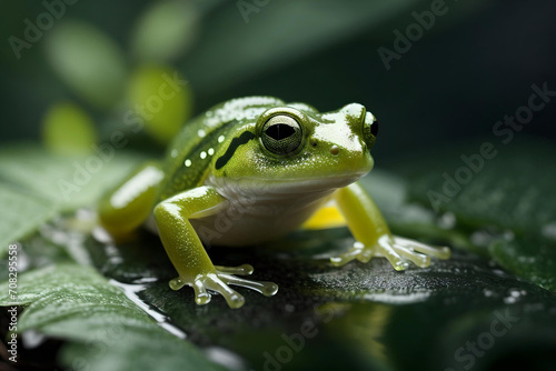 Translucent Glass Frog in Jungle Environment