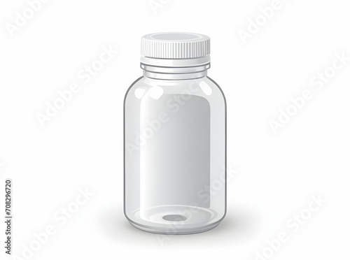 Empty transparent medical bottles pack mockup