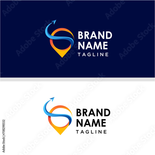 logo premium unik simpel untuk logo bisnis cek perjalanan agensi. transportasi, desain logo pengiriman logistik photo
