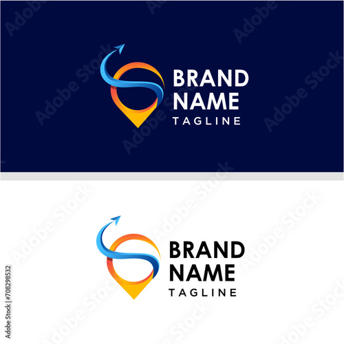 logo premium unik simpel untuk logo bisnis cek perjalanan agensi. transportasi, desain logo pengiriman logistik