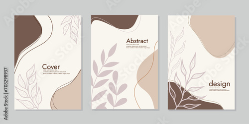 Boho cover book set. Collection of bohemian cover with abstract floral. Good vibes only. flat vector illustrations.