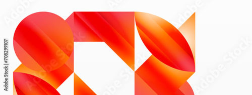 Serene gradient template. Circles and triangles mingle in minimalist perfection. Gentle fusion of forms and hues creates balanced yet captivating backdrop, embodying modern sophistication