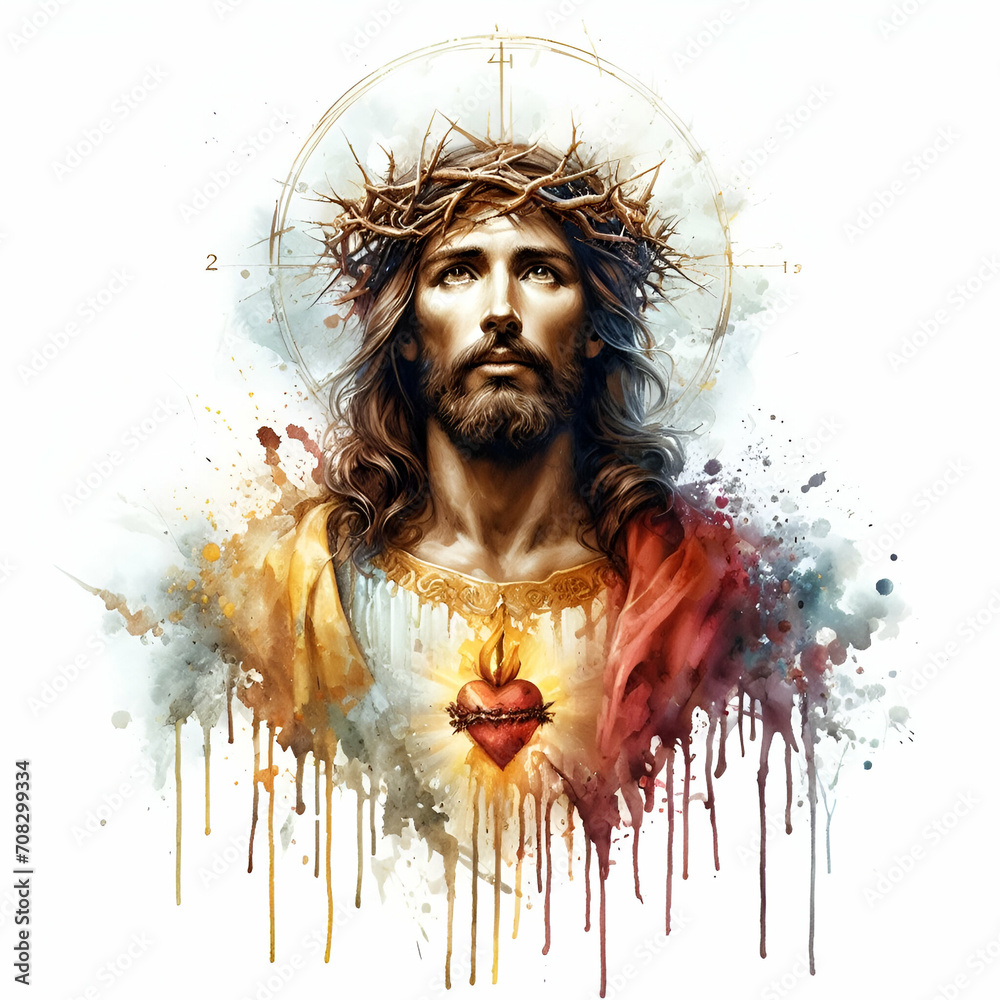Watercolor Jesus christ isolated on white background Watercolor Jesus christ isolated on white background