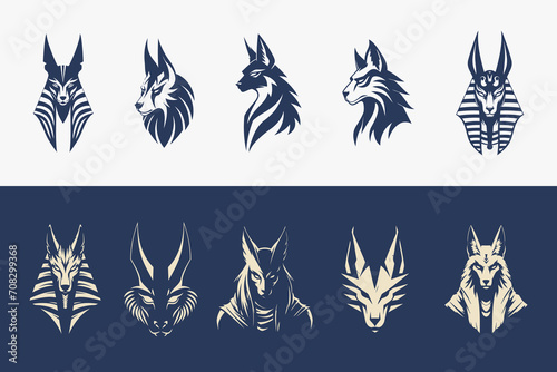 Anubis logo design vector illustration