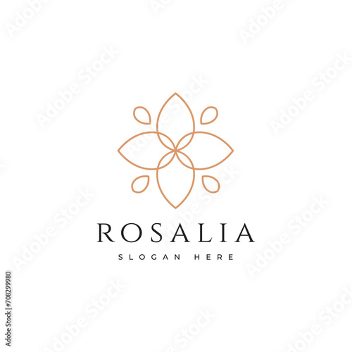 beauty flower minimalist logo design graphic vector