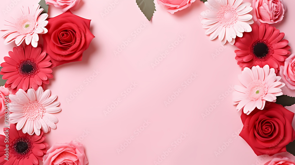 Beautiful pink rose bouquet flowers background, symbol of Valentine's Day, wedding, love