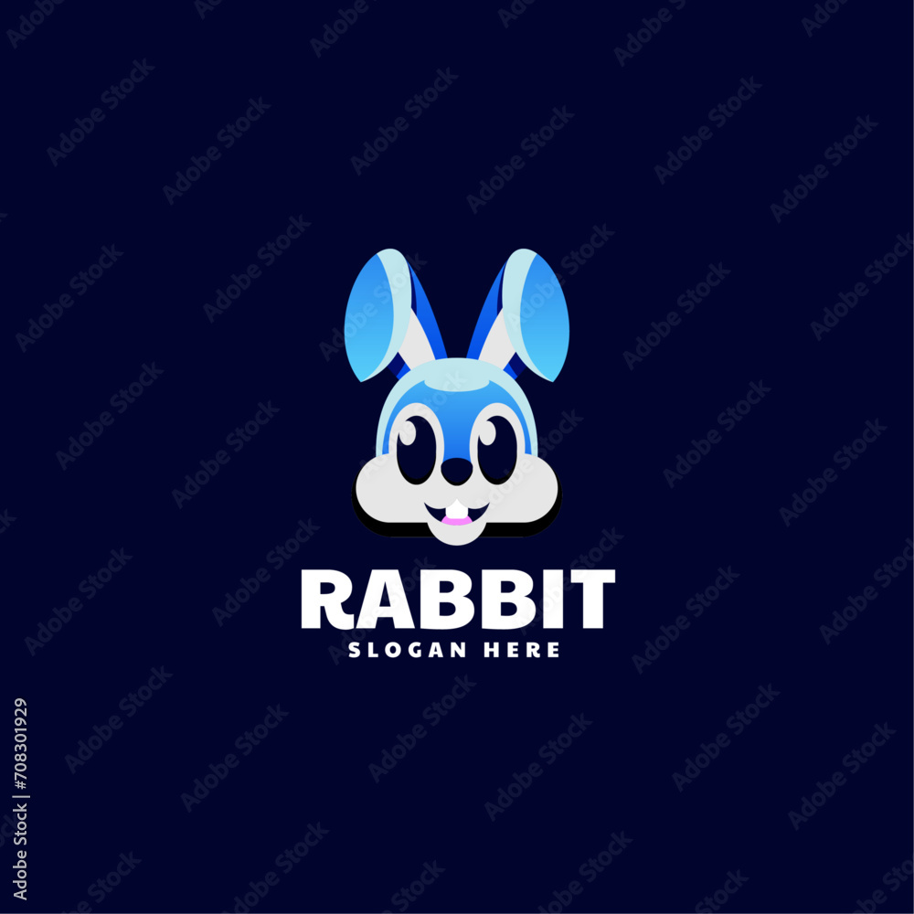 Fototapeta premium Vector Logo Illustration Rabbit Gradient Colorful Style