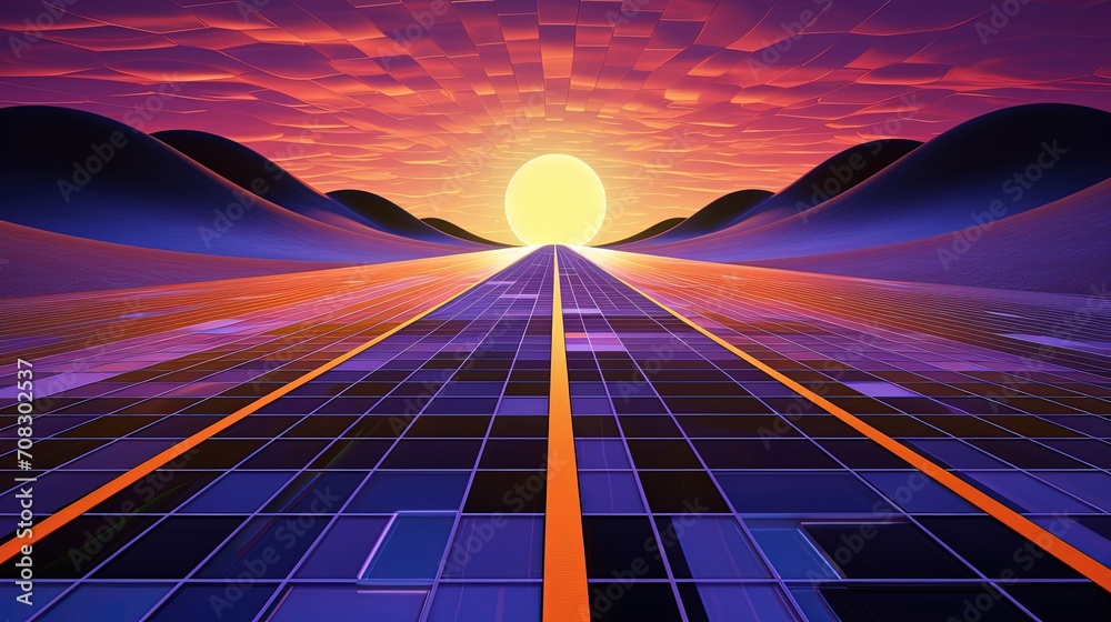 Solar highways energy generating roads sustainable infrastructure solid color background