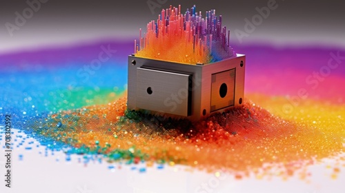 Smart dust microscale sensors ubiquitous computing solid color background photo