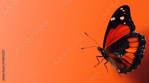 Simple photogrphy background butterfly thematic, minimal, stock image, with a blank space, generative ai photo