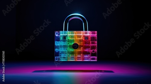 Digital privacy encryption secure communication solid color background