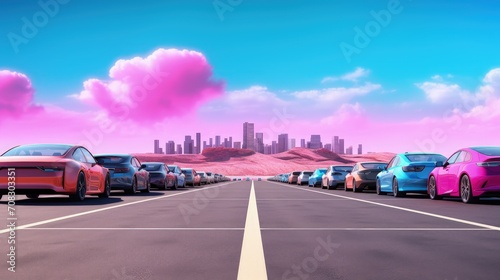 Autonomous vehicles self driving cars intelligent transportation solid color background