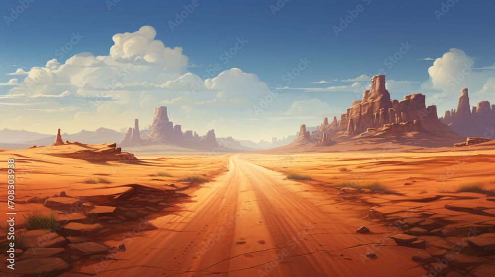 long road illustration