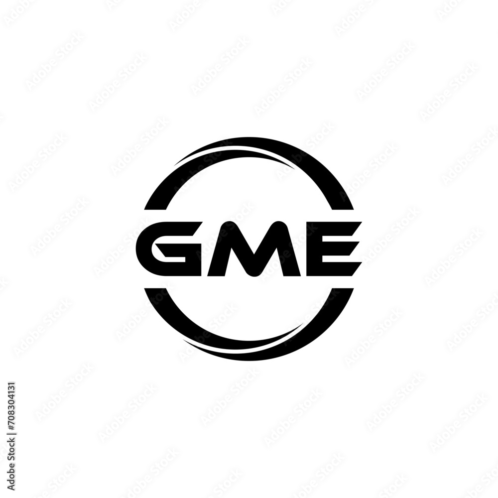 GME letter logo design with white background in illustrator, cube logo, vector logo, modern alphabet font overlap style. calligraphy designs for logo, Poster, Invitation, etc.