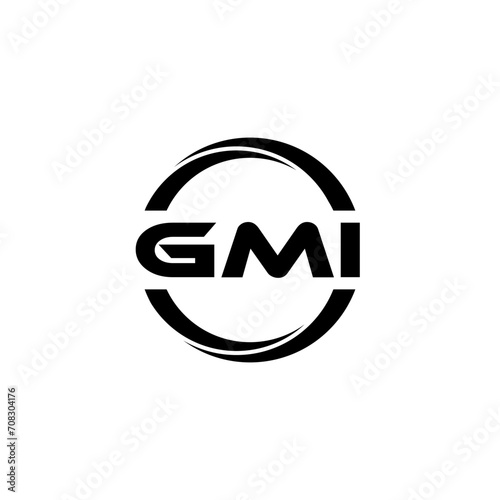 GMI letter logo design with white background in illustrator, cube logo, vector logo, modern alphabet font overlap style. calligraphy designs for logo, Poster, Invitation, etc. photo