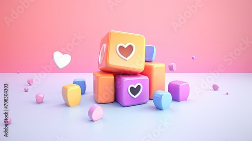 3d cartoon icon floating in pastel color