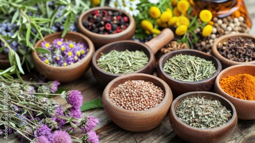 ancient herbal medications ingredients items © Leli