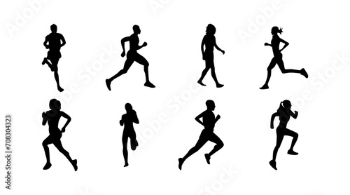 Wallpaper Mural set of silhouettes of running athletes Torontodigital.ca