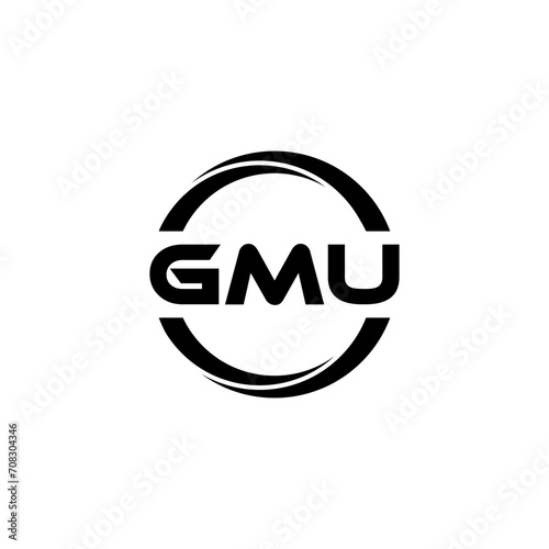 GMU letter logo design with white background in illustrator  cube logo  vector logo  modern alphabet font overlap style. calligraphy designs for logo  Poster  Invitation  etc.