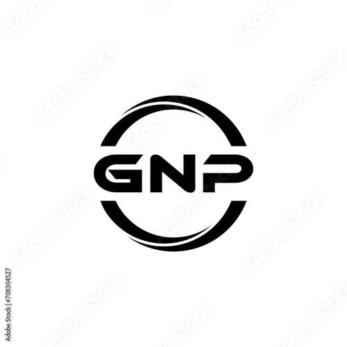GNP letter logo design with white background in illustrator  cube logo  vector logo  modern alphabet font overlap style. calligraphy designs for logo  Poster  Invitation  etc.