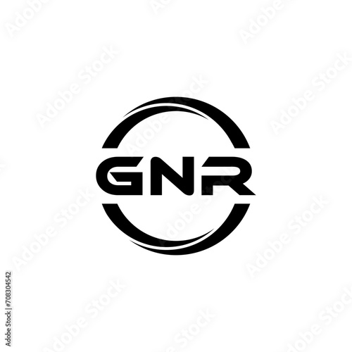 GNR letter logo design with white background in illustrator  cube logo  vector logo  modern alphabet font overlap style. calligraphy designs for logo  Poster  Invitation  etc.