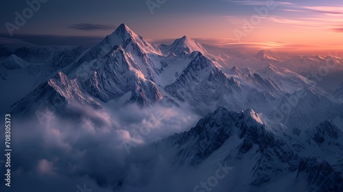 Winterzauber in den Bergen: Schneebedeckte Gipfel