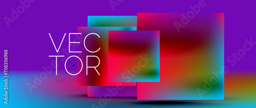 Crafted podium for captivating display of abstract geometry squares, circles, triangles, and flowing gradients harmonize in visually striking presentation for wallpaper, banner, background