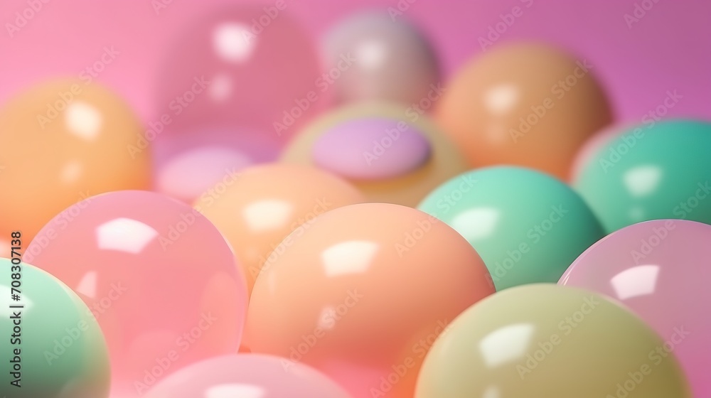  colored bubbles float on a colorful background, in the style of pastel dreamscapes, image background wallpaper, generative ai