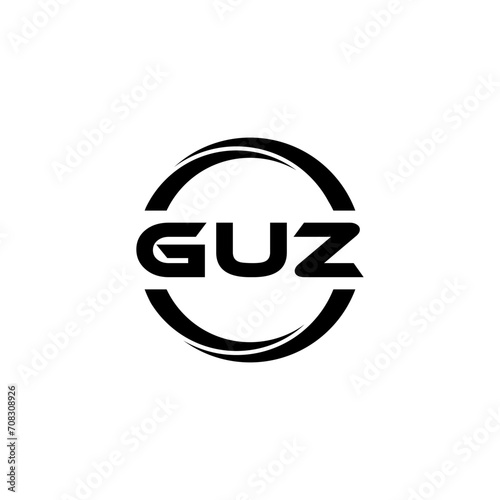 GUZ letter logo design with white background in illustrator  cube logo  vector logo  modern alphabet font overlap style. calligraphy designs for logo  Poster  Invitation  etc.