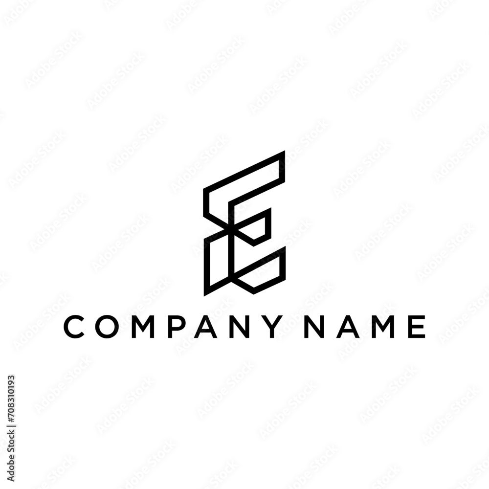 letter E monoline logo design letter E monoline logo design